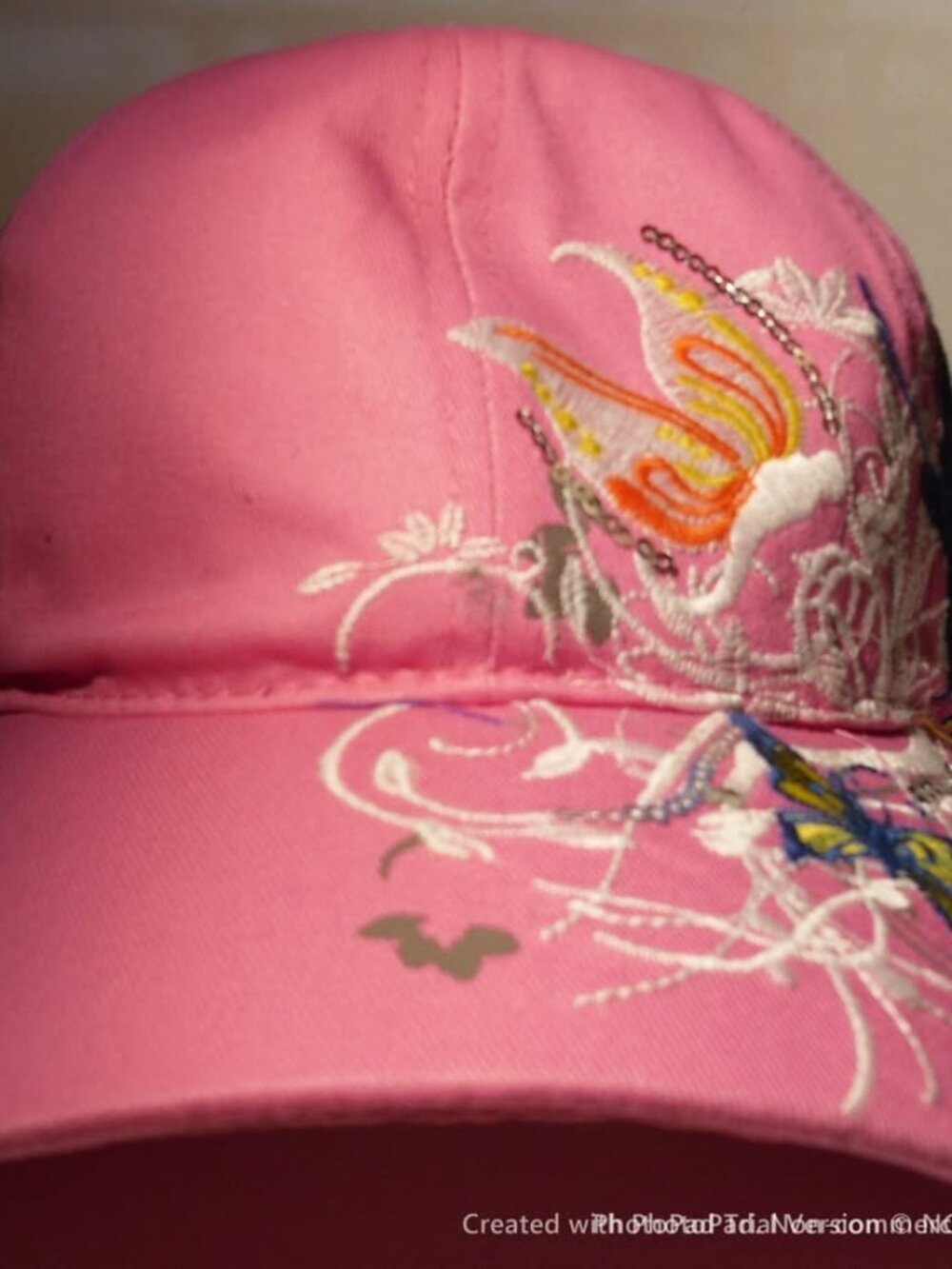 Women's graphic cap adjustable back, pink NEW